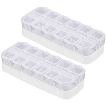 PINPAI 네일 스톤 케이스 12칸, 2개입