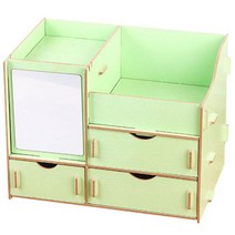 MAKEUPBOX 거울 DIY 화장품 정리대 그린, 1개