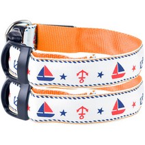 제제펫 돛단배패턴 애완 LED 목줄 G408PCBH126, 2개입