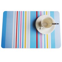 리빙조이 레트로 클리어 테이블매트 2p, 블루, 28 x 43 cm