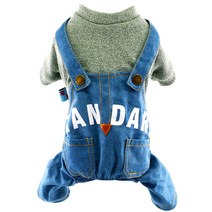 이코디 코튼 니트 고양이 & 강아지 멜빵 바지, 카키