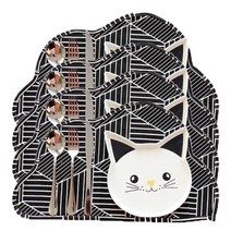 마켓감성 북유럽 구름 식탁매트 4p, 블랙빗살, 47 x 27.5 cm