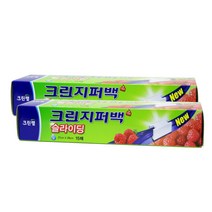 크린랲 크린 슬라이딩 지퍼백 대 27 x 28 cm, 15매입, 2개, 대(L)