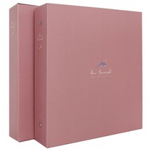 앨범샵 러브 바인더 접착식 포토앨범, 핑크 돌핀(백색내지), 50매