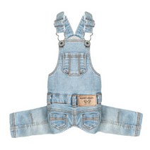 퍼피엔젤 반려견용 GEOLGINE 인디고 데님 멜빵 바지 PA-OR207, 680 blue