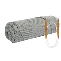 쁘띠목도리 DIY 올뉴 코튼롤 뜨개실 4p + 줄바늘 7mm + 도안, 18번 회색, 1세트