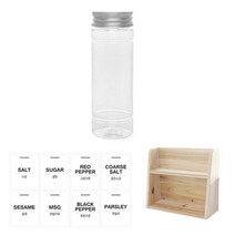 병도매닷컴 투명원형 PET 양념통세트, 1세트, 투명원형PET양념통 140g x 8p + 알루미늄실버캡 8p + 라벨스티커 8p + 오픈 2단 선반