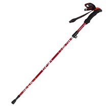 캔버라 3단 고강도 와이어 폴딩 등산스틱 M, 레드