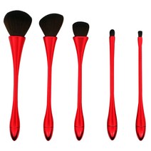 뷰티팝 웨이브 페이스 브러쉬 세트, 레드, 1세트