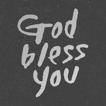 1AM 캘리그라피 인테리어 포인트 스티커 God bless you, 은색