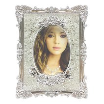 블루마토 고급스러운 인테리어 알류미늄 도금 큐빅 왕관 액자6, 실버