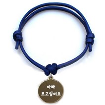 펫츠룩 굿모닝 블루 반려동물 목걸이 S + 메탈원형 팬던트 S, 골드(아빠보고싶어요), 1개
