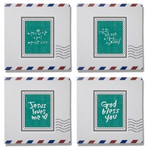 1AM 말씀 테마 포스트 프리미엄 블렌딩 티백 차세트, 캘리그라피 우표스티커 4p + 편지지 패키지 4p + 봉합 스티커 4p + 피치 블랙티 1.5g x 2p + 러블리 초콜렛 2.5g x 2p, 1세트