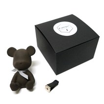 라띠크제이 베어브릭 석고방향제 블랙 + 리필오일 + 클립, 베이비 파우더