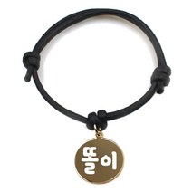 펫츠룩 굿모닝 블랙 반려동물 목걸이 M + 메탈원형 팬던트 S, 골드(똘이), 1개