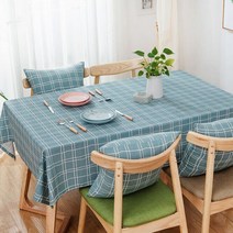 이코디 두들 체크 테이블 보, 블루, 90 x 90 cm