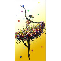케이엠엘리 보석십자수 DIY 5D 레인보우 발레리나 60 x 120 cm, 혼합 색상, 1개