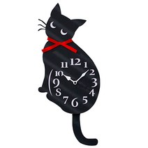 귀여운 개성있는 독특한 유니크 디자인 무소음 벽걸이 시계, 고양이1