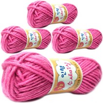 행복뜨기 인형 수세미 아크릴실 4p, 130베이비핑크