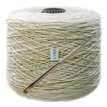 행복뜨기 가는실 순면콘사 1kg 18합 + 코바늘 3/5호, 연한 아이보리