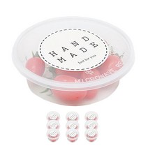 도나앤데코 PP내열 원형 일회용 도시락 225ml 10p + 빅 원형 스티커 핸드 메이드 화이트 10p, 1세트