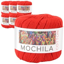 브랜드얀 모칠라코튼 뜨개실 6볼, 8번 빨강, 200m