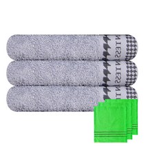 송월타월 카운테스마라 시티 타월 3p + 때타올 연두 3p, 연회색, 1세트