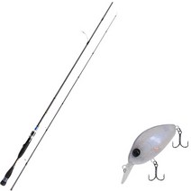 아오맥스 네오블랙 스피닝 타입 루어 낚싯대 S-662ML + 다미끼 디씨-200 하드 베이트 루어 55mm 267H GHOST SMOG, 1세트