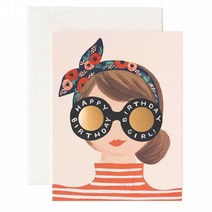 라이플페이퍼 BIRTHDAY GIRL 카드 + 봉투, 혼합 색상, 1세트