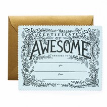 라이플페이퍼 CERTIFICATE OF AWESOME 카드 + 봉투, 혼합 색상, 1세트