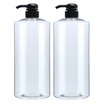 병도매닷컴 AC1000 투명 주방 디스펜서 범프 검정마개 공병, 1L, 2개입