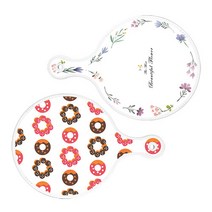 로엠디자인 서빙 원형 도마 보드 2p 파스텔패턴플라워라인 세트, 파스텔패턴플라워라인, 초코도넛, 1세트
