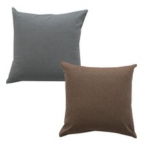 이코니하우스 선염 무지 쿠션 솜 포함 2p 세트, 그레이 , 브라운