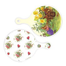 로엠디자인 서빙 원형 도마 보드 2p 카사로메오화단 세트, 카사로메오화단, 딸기아트웍, 1세트