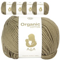 연일섬유 오가닉 코튼 아가 면 뜨개실 5p, 밀리터리