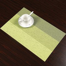 아리코 25kitchen PVC 3색 식탁매트 4p, 그린(수평), 45 x 30 cm