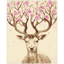아이러브페인팅 DIY 명화그리기 40 x 50 cm, 분홍꽃사슴