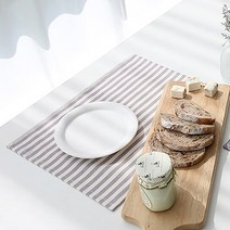쓰임 바이올렛 방수 테이블매트 2p, 스트라이프, 가로 40cm x 세로 30cm