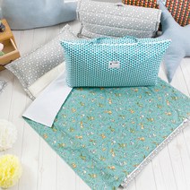 코니아일랜드 에코프리미엄 여름용 어린이집 낮잠이불세트 메밀 베개솜포함, 해피레빗(그린)