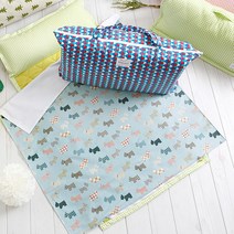 코니아일랜드 코니라벨 여름용 어린이집 낮잠이불세트 메밀 베개솜포함, 아이러브독(블루)