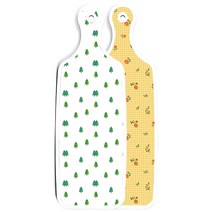 로엠디자인 양면 서빙도마 보드 치자색플라워체크, 소나무아트웍, 1개
