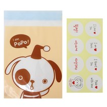 황씨네도시락 접착 야미봉투 강아지 30p + 스티커 연인 메시지 화이트 30p, 1세트
