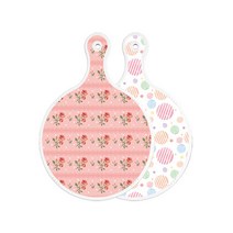 로엠디자인 양면 원형 서빙도마 보드 핑크로즈, 라인원형, 1개