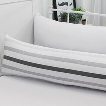 베드앤데코 쿨스킨 선염시어서커 바디필로우커버, 라인챠콜