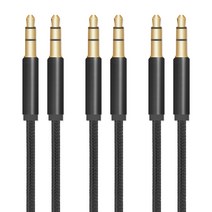 칼론 고급형 패브릭 스테레오 AUX케이블 1m 3개입, APC-A15, 블랙