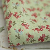 패브릭아트 순면 30수 플라워패턴 원단 슈슈플라워, 그린