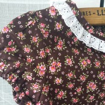 패브릭아트 순면 플라워패턴 패브릭원단 30수 카린 플라워, 브라운