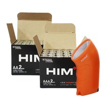 힘 벌크 알카라인 AA건전지 20p + AAA 20p + LED Mini CoB 랜턴 랜덤 발송, 1세트