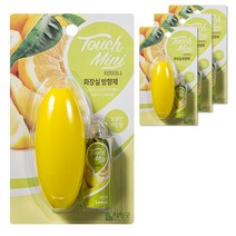 리빙굿 터치미니 화장실 방향제 세트 상큼한 레몬향, 13ml, 4세트