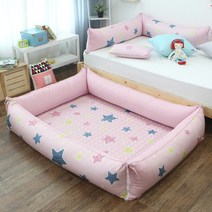 이블랑 유아범퍼쿠션 소형 2p + 대형 2p + 카페트 소형 세트 스몰스타, 인디핑크